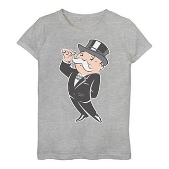 Girls 7-16 Monopoly Rich Uncle Pennybags Portrait Tee