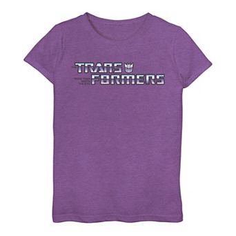 Girls 7-16 Transformers Purple Gradient Logo Tee