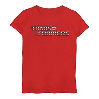 Girls 7-16 Transformers Red Gradient Logo Tee