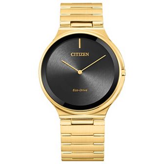 Citizen Eco-Drive Men's Stiletto Gold-Tone Stainless Steel Bracelet Watch - AR3112-57E