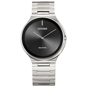 Citizen Eco-Drive Men's Stiletto Silver-Tone Stainless Steel Bracelet Watch - AR3110-52E