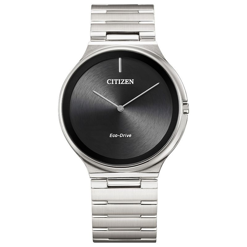 Citizen Eco-Drive Men's Stiletto Silver-Tone Stainless Steel Bracelet Watch - AR3110-52E, Size: Large