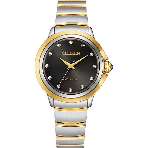 Citizen Eco-Drive Women's Ceci Two-Tone Stainless Steel Bracelet Watch - EM0954-50E - Silver Gold