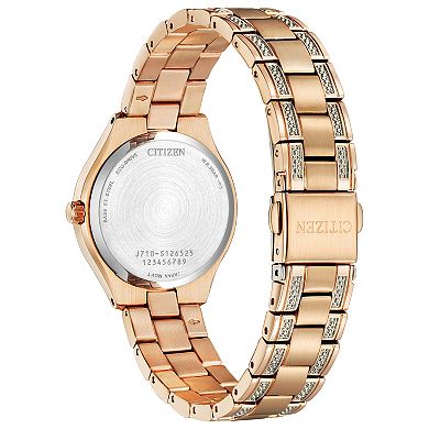 Citizen Eco-Drive Women's Silhouette Crystal Rose Gold-Tone Stainless Steel Bracelet Watch - FE1233-52A