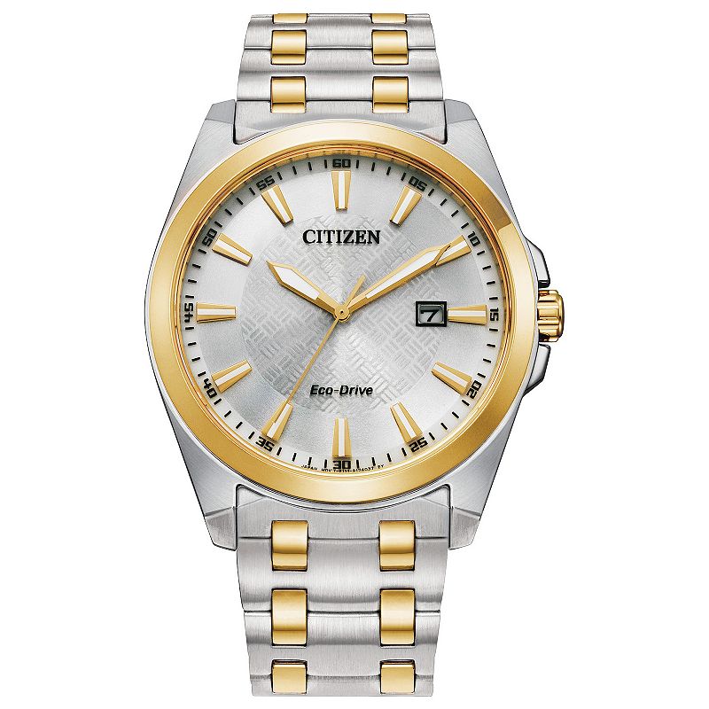 Citizen Eco-Drive Men's Corso Two-Tone Stainless Steel Bracelet Watch - BM7534-59A, Size: Large, Silver Gold