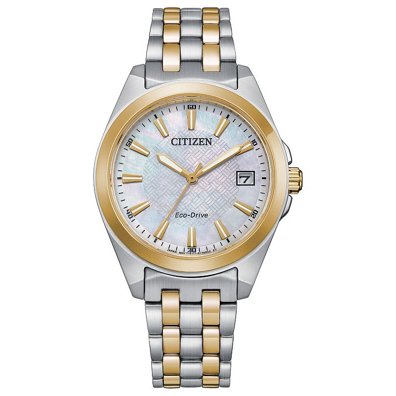 Citizen Eco-Drive Women's Corso Two-Tone Stainless Steel Bracelet Watch - EO1224-54D, Size: Medium, Silver Gold