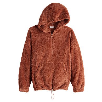 Juniors' SO® Sherpa Quarter Zip Tunic