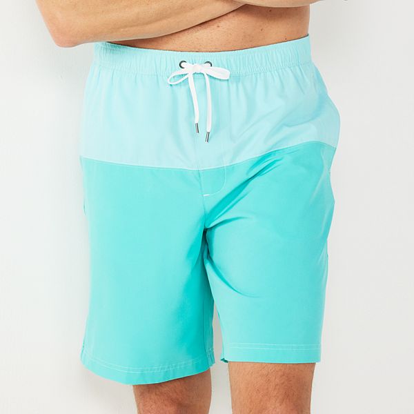 Men's Sonoma Goods For Life® 9-Inch Colorblock Full Elastic-Waistband Swim  Trunks