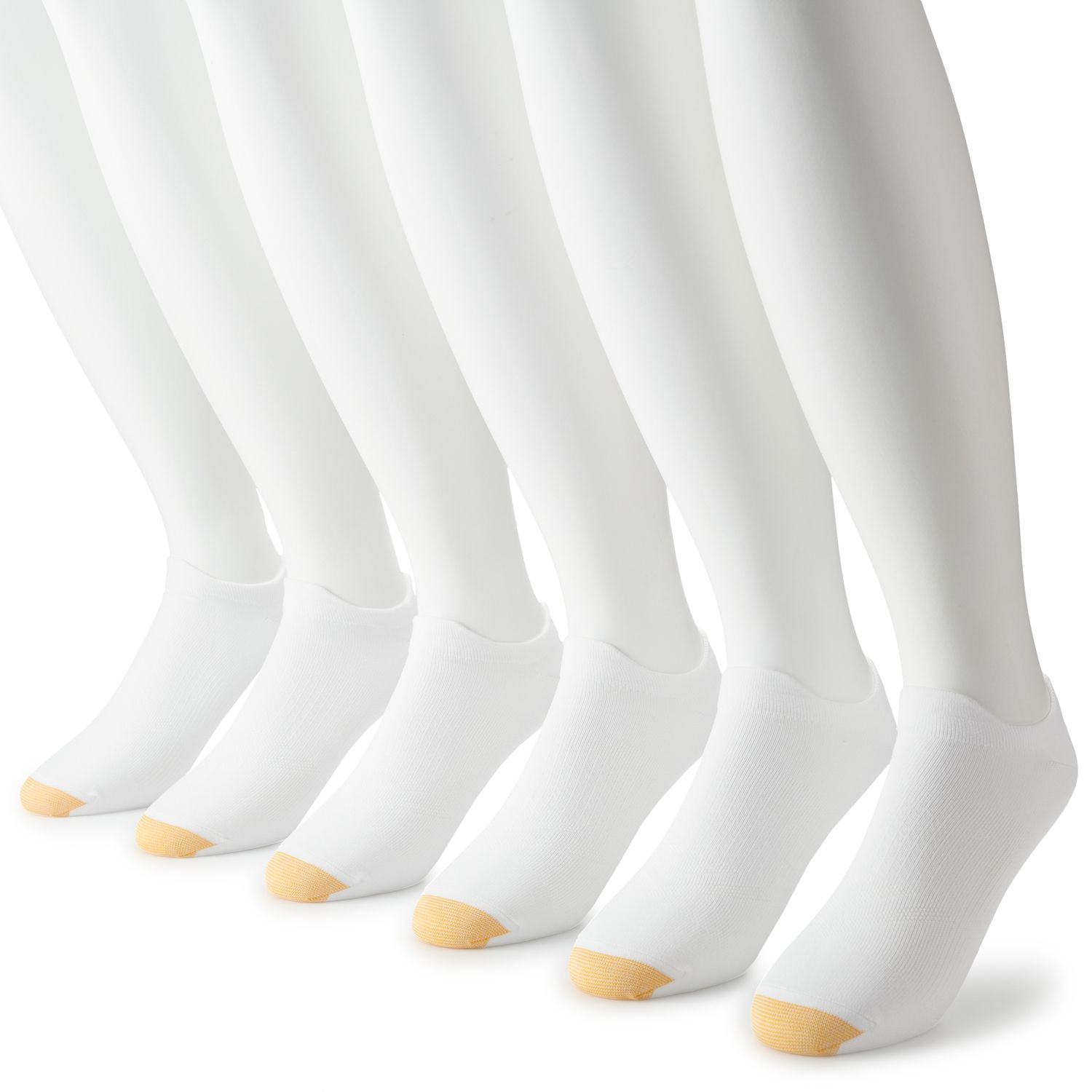 Men S GOLDTOE 6 Pack Casual Sports No Show Tab Socks   5162527 White