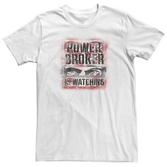 Big & Tall Marvel Falcon And The Winter Soldier "Power Broker Is Watching" Tee