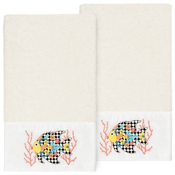 Linum Home Textiles Turkish Cotton Feliz 2 pc Embellished Bath Towel Set