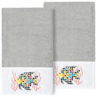 Linum Home Textiles Turkish Cotton Feliz 2 pc Embellished Bath Towel Set