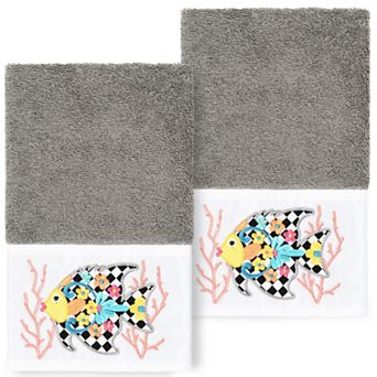 Linum Home Textiles Turkish Cotton Feliz 2 pc Embellished Hand Towel Set