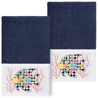 Linum Home Textiles Turkish Cotton Feliz 2 pc Embellished Hand Towel Set