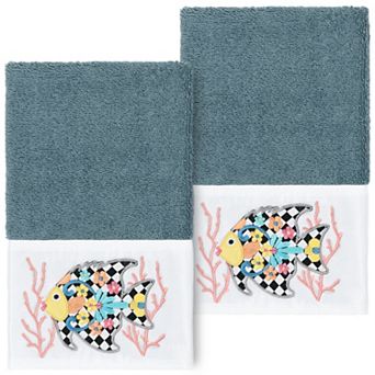 Linum Home Textiles Turkish Cotton Feliz 2 pc Embellished Hand Towel Set