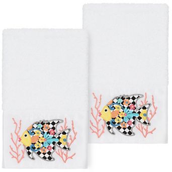 Linum Home Textiles Turkish Cotton Feliz 2 pc Embellished Hand Towel Set