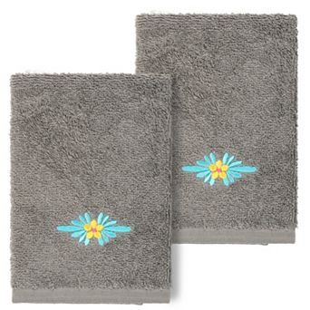 Linum Home Textiles Turkish Cotton Feliz 2 pc Embellished Washcloth Set