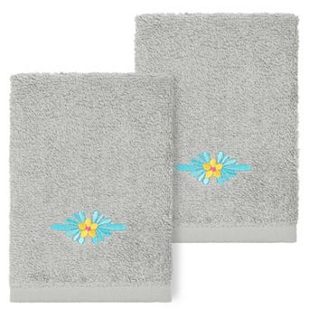 Linum Home Textiles Turkish Cotton Feliz 2 pc Embellished Washcloth Set