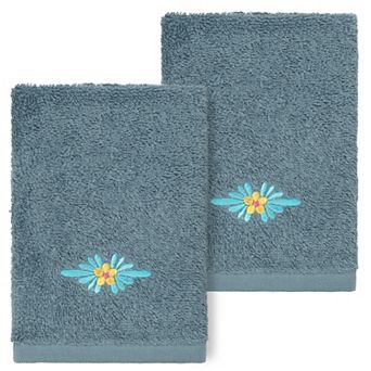 Linum Home Textiles Turkish Cotton Feliz 2 pc Embellished Washcloth Set