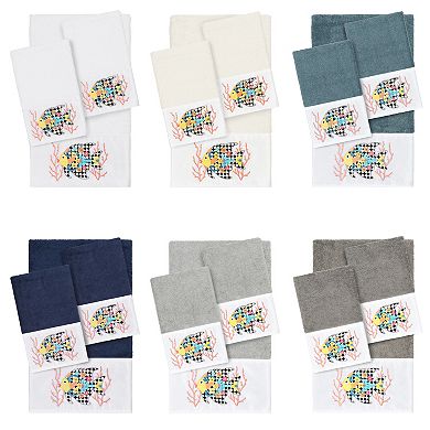 Linum Home Textiles Turkish Cotton Feliz 3-piece Embellished Towel Set