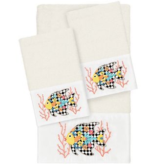 Linum Home Textiles Turkish Cotton Feliz 3 pc Embellished Towel Set