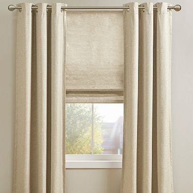 Madison Park Leighton Faux Silk Room Darkening Cordless Roman Shade
