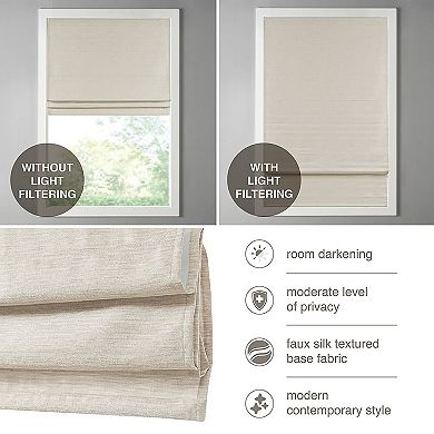 Madison Park Leighton Faux Silk Room Darkening Cordless Roman Shade
