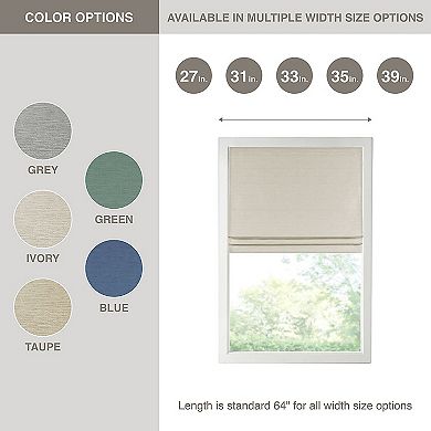 Madison Park Leighton Faux Silk Room Darkening Cordless Roman Shade