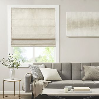 Madison Park Leighton Faux Silk Room Darkening Cordless Roman Shade
