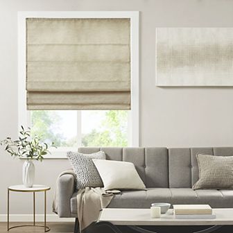 Madison Park Leighton Faux Silk Room Darkening Cordless Roman Shade