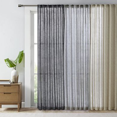 Madison Park Kyler Texture Woven Faux Linen Sheer Window Curtain