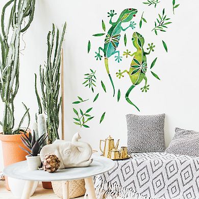 RoomMates Watercolor Geckos Giant Wall Decals