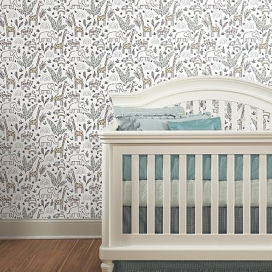 RoomMates Jungle Menagerie Peel & Stick Wallpaper