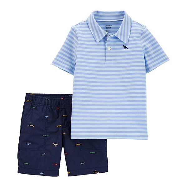 Toddler Boy Carter's Striped Polo & Shorts Set