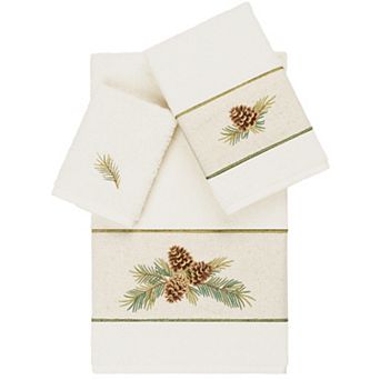 Linum Home Textiles Turkish Cotton Pierre 3 pc Embellished Absorbent Towel Set