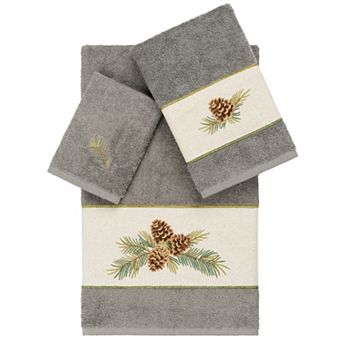 Linum Home Textiles Turkish Cotton Pierre 3 pc Embellished Absorbent Towel Set