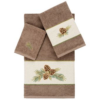 Linum Home Textiles Turkish Cotton Pierre 3 pc Embellished Absorbent Towel Set