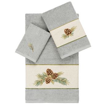 Linum Home Textiles Turkish Cotton Pierre 3 pc Embellished Absorbent Towel Set