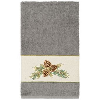 Linum Home Textiles Turkish Cotton Pierre Embellished Bath Towel
