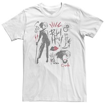 Big & Tall Disney Cruella Rebel Heart Collage Sketches Tee