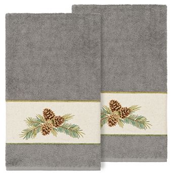 Linum Home Textiles Turkish Cotton Pierre 2 pc Embellished Bath Towel Set