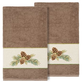 Linum Home Textiles Turkish Cotton Pierre 2 pc Embellished Bath Towel Set