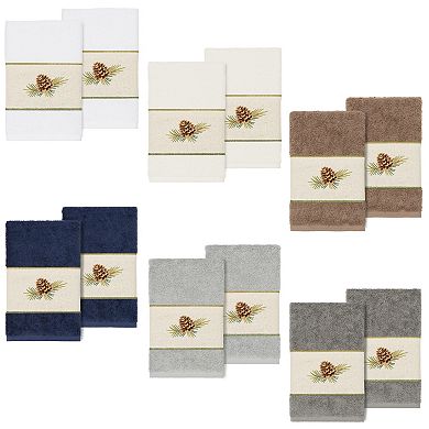 Linum Home Textiles Turkish Cotton Pierre 2-piece Embellished Hand Towel Set