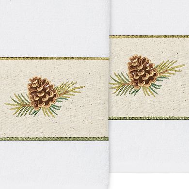 Linum Home Textiles Turkish Cotton Pierre 2-piece Embellished Hand Towel Set