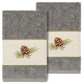 Linum Home Textiles Turkish Cotton Pierre 2 pc Embellished Hand Towel Set