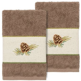 Linum Home Textiles Turkish Cotton Pierre 2 pc Embellished Hand Towel Set