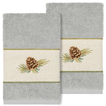 Linum Home Textiles Turkish Cotton Pierre 2 pc Embellished Hand Towel Set