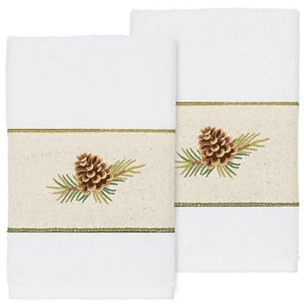 Linum Home Textiles Turkish Cotton Pierre 2 pc Embellished Hand Towel Set