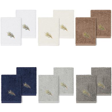 Linum Home Textiles Turkish Cotton Pierre 2-piece Embellished Washcloth Set