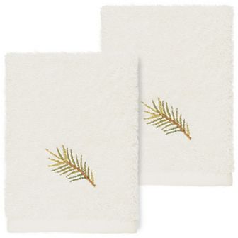 Linum Home Textiles Turkish Cotton Pierre 2 pc Embellished Washcloth Set